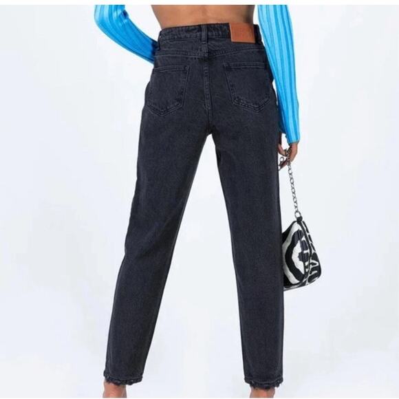 Princess Polly Zaiden Straight Leg Jeans Black Denim Womens Size 6 - Picture 3 of 8